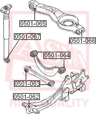 ASVA 0501-062 - Сайлентблок, рычаг подвески колеса autosila-amz.com