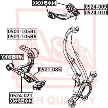 ASVA 0524-022 - Рычаг подвески колеса autosila-amz.com