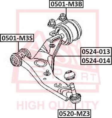 ASVA 0520-MZ3 - Шаровая опора, несущий / направляющий шарнир autosila-amz.com