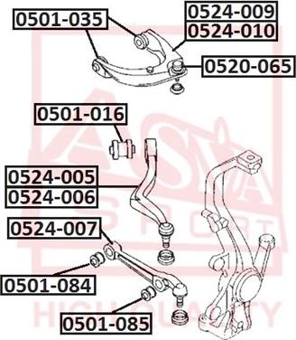 ASVA 0520-065 - Шаровая опора, несущий / направляющий шарнир autosila-amz.com