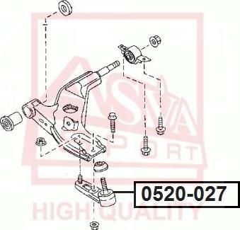 ASVA 0520-027 - Шаровая опора, несущий / направляющий шарнир autosila-amz.com