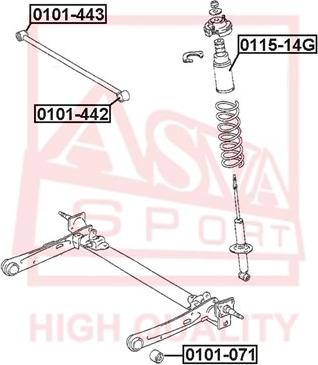 ASVA 0101-442 - Сайлентблок, рычаг подвески колеса autosila-amz.com