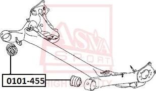 ASVA 0101-455 - Сайлентблок, рычаг подвески колеса autosila-amz.com