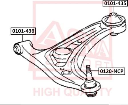 ASVA 0101-436 - Сайлентблок, рычаг подвески колеса autosila-amz.com