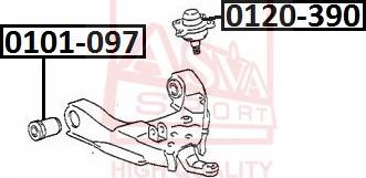 ASVA 0120-390 - Шаровая опора, несущий / направляющий шарнир autosila-amz.com