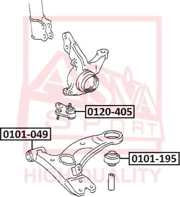 ASVA 0101-049 - Сайлентблок, рычаг подвески колеса autosila-amz.com