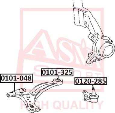 ASVA 0101-325 - Сайлентблок, рычаг подвески колеса autosila-amz.com