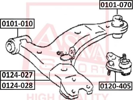 ASVA 0124-027 - Рычаг подвески колеса autosila-amz.com