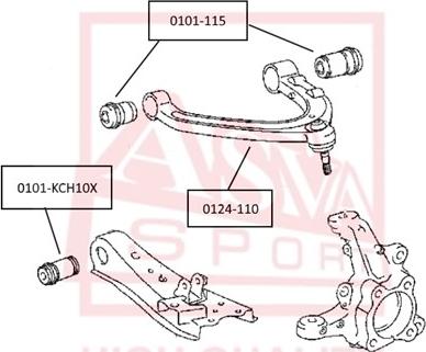 ASVA 0101-115 - Сайлентблок, рычаг подвески колеса autosila-amz.com