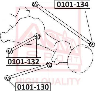 ASVA 0101-132 - Сайлентблок, рычаг подвески колеса autosila-amz.com