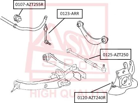 ASVA 0107-AZT255R - Втулка стабилизатора autosila-amz.com