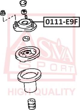 ASVA 0111-E9F - Опора стойки амортизатора, подушка autosila-amz.com