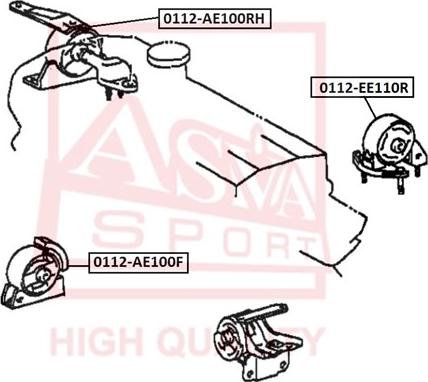 ASVA 0112-EE110R - Подушка, опора, подвеска двигателя autosila-amz.com