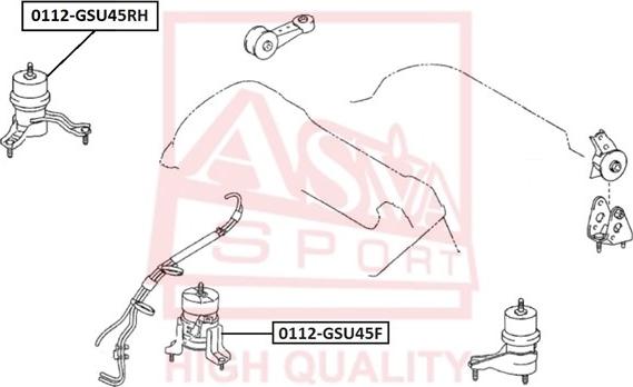 ASVA 0112-GSU45F - Подушка, опора, подвеска двигателя autosila-amz.com