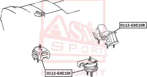 ASVA 0112-GXE10F - Подушка, опора, подвеска двигателя autosila-amz.com