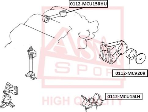 ASVA 0112-MCV20R - Подушка, опора, подвеска двигателя autosila-amz.com