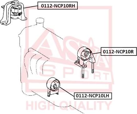 ASVA 0112-NCP10LH - Подушка, опора, подвеска двигателя autosila-amz.com