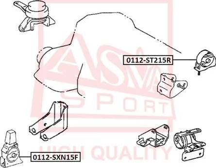 ASVA 0112-ST215R - Подушка, опора, подвеска двигателя autosila-amz.com