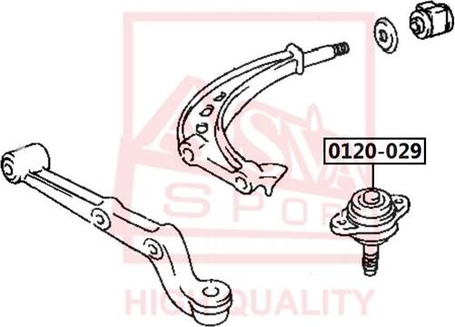 ASVA 0120-029 - Шаровая опора, несущий / направляющий шарнир autosila-amz.com