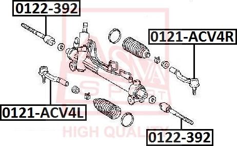 ASVA 0122392 - Осевой шарнир, рулевая тяга autosila-amz.com