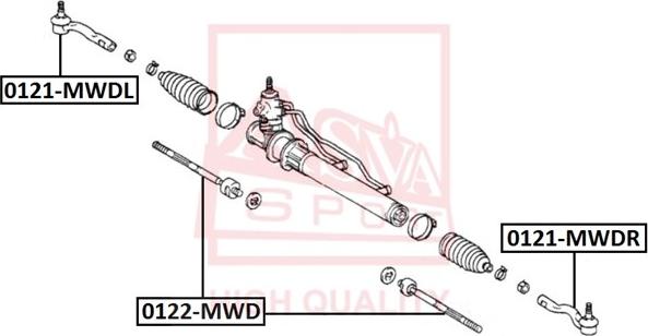 ASVA 0122-MWD - Осевой шарнир, рулевая тяга autosila-amz.com