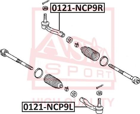 ASVA 0121-NCP9L - Наконечник рулевой тяги, шарнир autosila-amz.com
