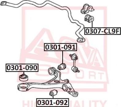 ASVA 0301-091 - Сайлентблок, рычаг подвески колеса autosila-amz.com