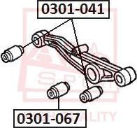 ASVA 0301-041 - Сайлентблок, рычаг подвески колеса autosila-amz.com