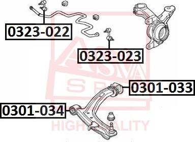 ASVA 0323-023 - Тяга / стойка, стабилизатор autosila-amz.com