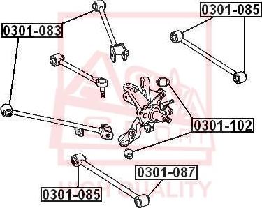 ASVA 0301-102 - Сайлентблок, рычаг подвески колеса autosila-amz.com