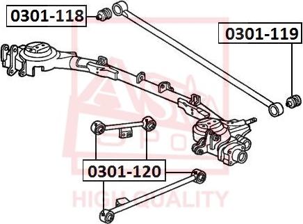 ASVA 0301-119 - Сайлентблок, рычаг подвески колеса autosila-amz.com