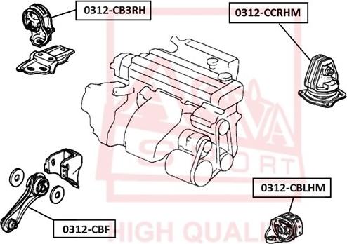 ASVA 0312-CCRHM - Подушка, опора, подвеска двигателя autosila-amz.com