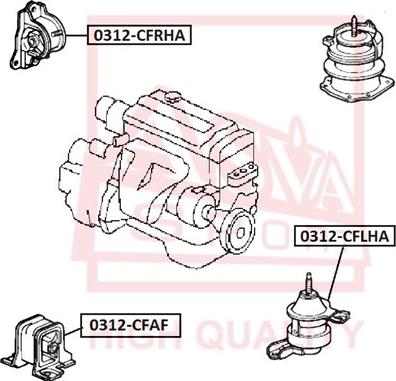 ASVA 0312-CFRHA - Подушка, опора, подвеска двигателя autosila-amz.com