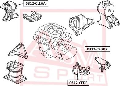 ASVA 0312-CFGBR - Подушка, опора, подвеска двигателя autosila-amz.com