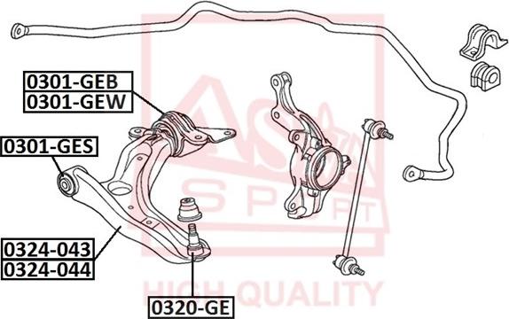 ASVA 0324-043 - Рычаг подвески колеса autosila-amz.com