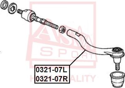 ASVA 0321-07L - Наконечник рулевой тяги, шарнир autosila-amz.com