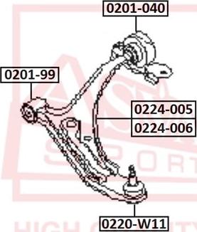 ASVA 0201-040 - Сайлентблок рычага подвески задний без кронштейна перед прав/лев autosila-amz.com