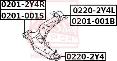 ASVA 0201-001S - Сайлентблок, рычаг подвески колеса autosila-amz.com