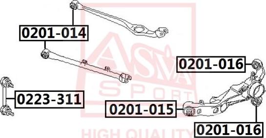 ASVA 0201-016 - Сайлентблок, рычаг подвески колеса autosila-amz.com