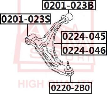 ASVA 0201-023B - Сайлентблок, рычаг подвески колеса autosila-amz.com