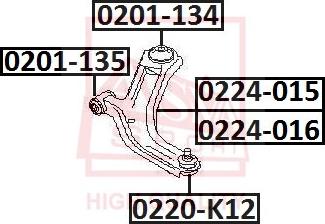 ASVA 0224-015 - Рычаг NISSAN MICRA/MARCH 02- передн. прав. 16мм autosila-amz.com