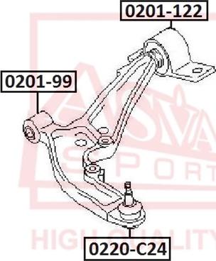 ASVA 0220-C24 - Шаровая опора, несущий / направляющий шарнир autosila-amz.com