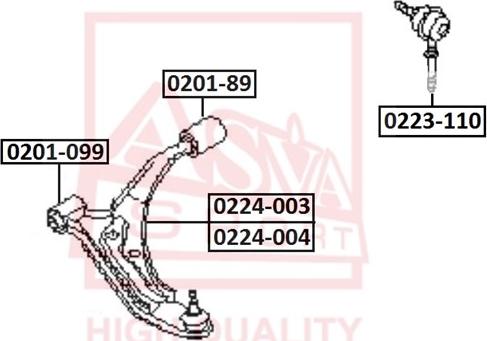 ASVA 0224-003 - Рычаг подвески колеса autosila-amz.com