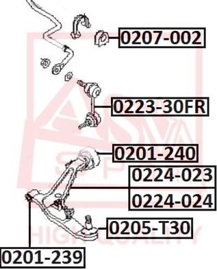 ASVA 0224-024 - Рычаг подвески колеса autosila-amz.com