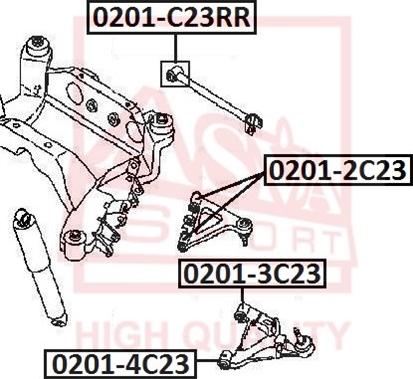 ASVA 0201-3C23 - Сайлентблок, рычаг подвески колеса autosila-amz.com