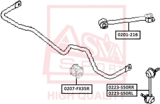 ASVA 0207-FX35R - Втулка стабилизатора autosila-amz.com