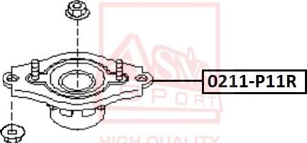 ASVA 0211-P11R - Опора стойки амортизатора, подушка autosila-amz.com