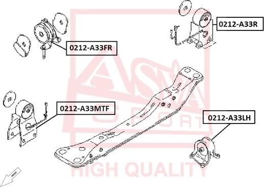 ASVA 0212-A33LH - Подушка, опора, подвеска двигателя autosila-amz.com