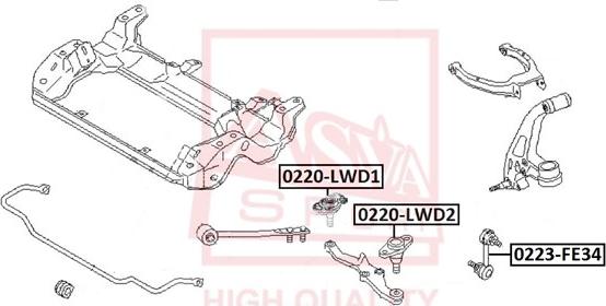 ASVA 0220-LWD1 - Шаровая опора, несущий / направляющий шарнир autosila-amz.com