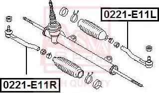 ASVA 0221-E11L - Наконечник рулевой тяги, шарнир autosila-amz.com